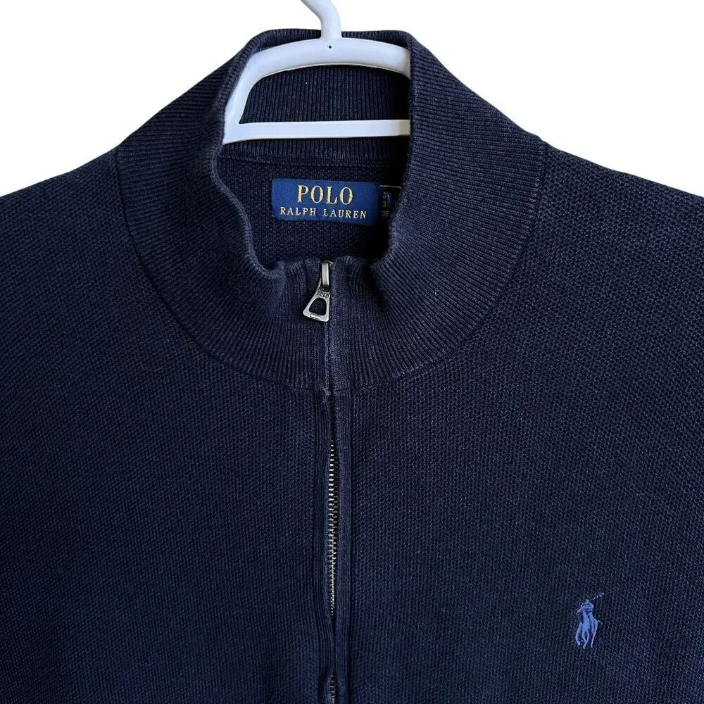 Polo Ralph Lauren Mens 3XB Navy 1/4 Zip Pullover Sweater Quiet Luxury Minimalist